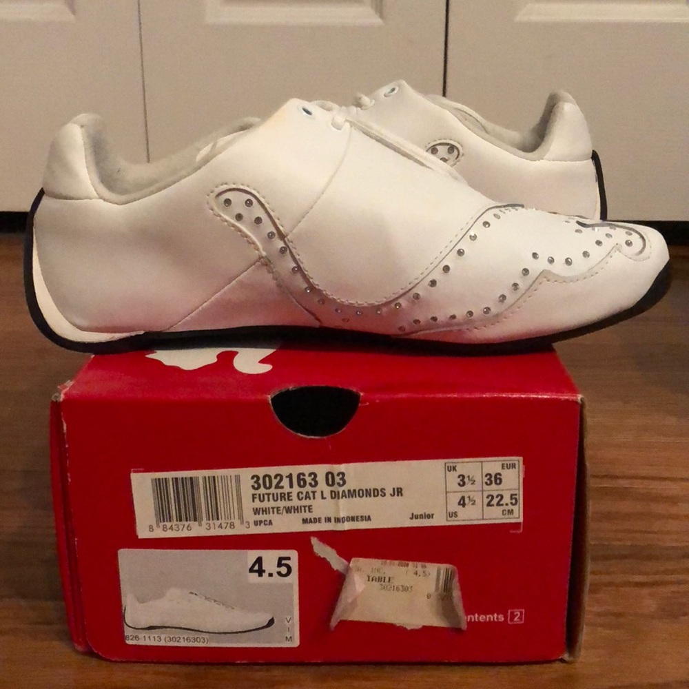 Puma white future cat diamonds sneakers